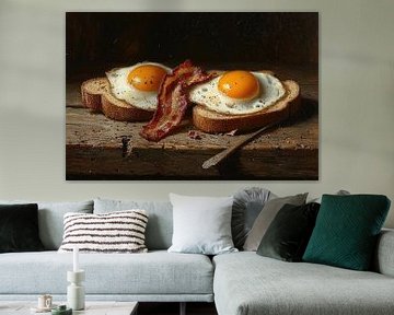 Knapperig genieten op hout van Klaus Tesching - Art-AI