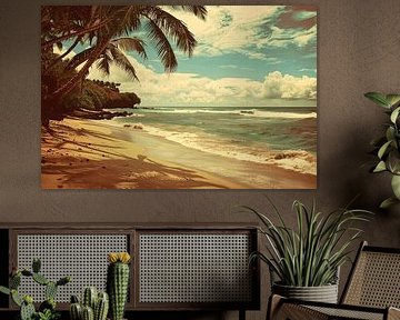 Tropical beach with palm trees