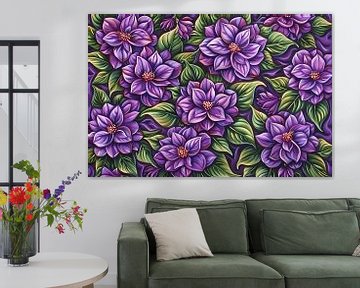 Paarse Bloemenpatroon van Art & Soul Creations