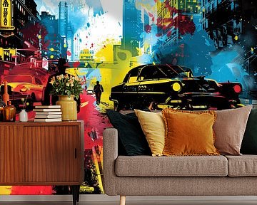 Dynamisch Stadsgezicht met Kleureplosies van Art & Soul Creations