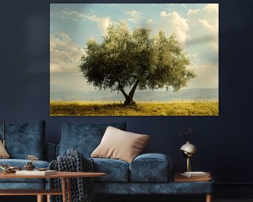 Eenzame boom in een veld van Art & Soul Creations