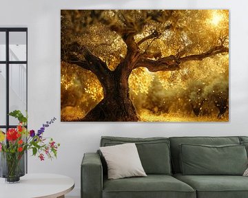 Nachtelijke bomen bij sterrennacht van Art & Soul Creations