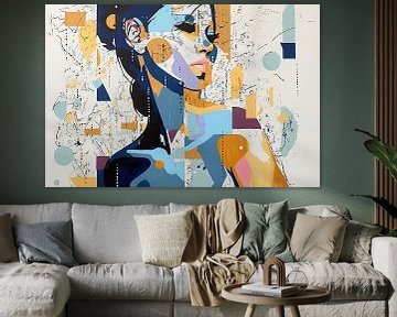 Portret modern schilderij van Abstract Schilderij