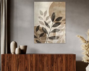 Plantenschilderij Elegance | Whispering Winds through Leaves van Modern Collection