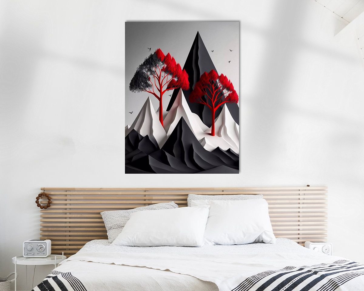 Voorbeeld van het werk in een kamer