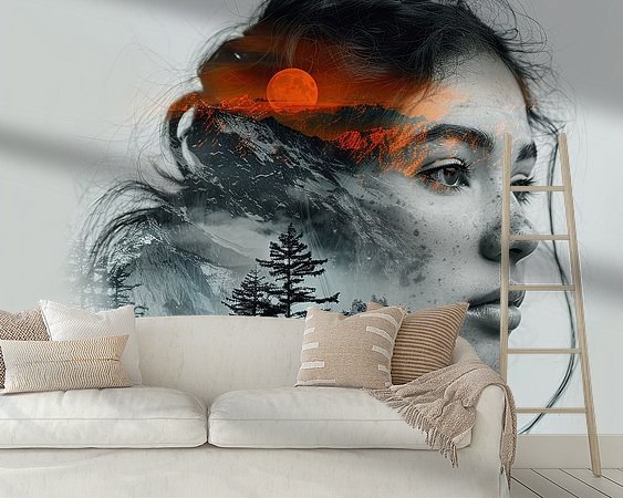 Voorbeeld van het werk in een kamer