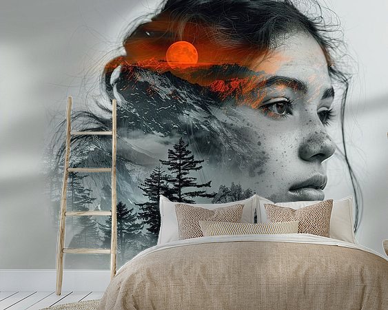 Voorbeeld van het werk in een kamer