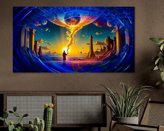 Voorbeeld van het werk in een kamer