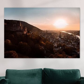 Heidelberg with castle at sunset