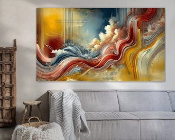 Golden and Scarlet Reverie: Harmony Between Sky and Earth by Hey Art!