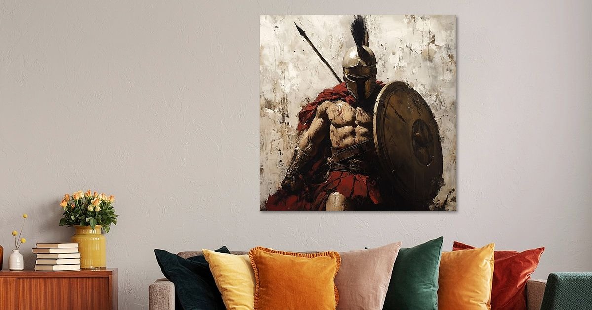 Décoration murale en bois, guerrier spartiate : décoration de silhouette de gladiateur
