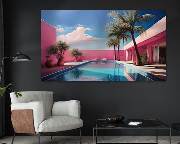 Roze huis met zwembad van Mustafa Kurnaz