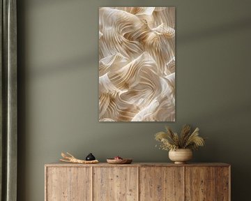 Sand waves in Silence | Abstract waves of sand in the desert by Digitale Schilderijen
