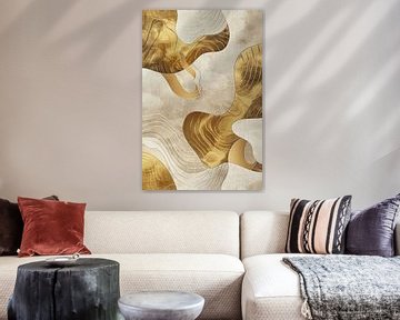 Elegant Artwork with Gold seems to dance on the wall by Digitale Schilderijen