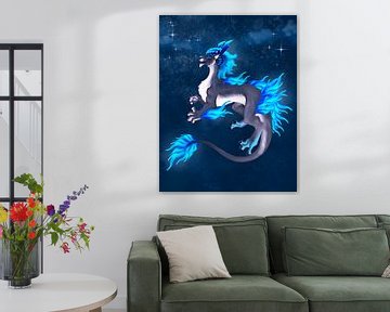 Lion in de sterrennacht van Miracles-Art.nl