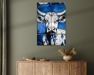 Blue delft koe van But First Framing