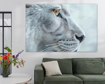 Oog van de Jager - Witte Tijger in Detail van Eva Lee