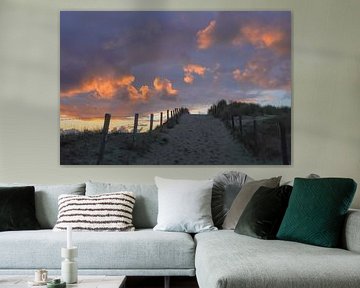 Dunes, beach and sea on the Dutch coast