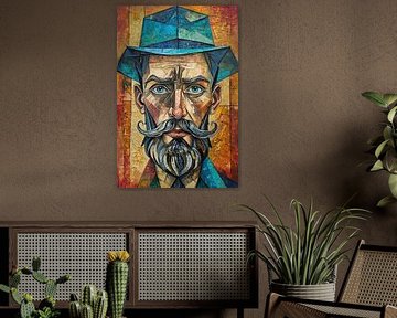 Abstract Portraiture The Man with the Blue Hat