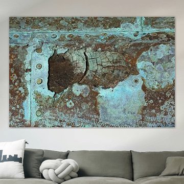 Verwittertes Holz und altes Kupfer