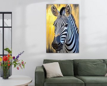 Zebra portret van PixelPrestige