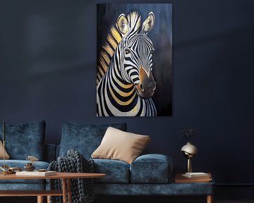 Zebra portret van PixelPrestige