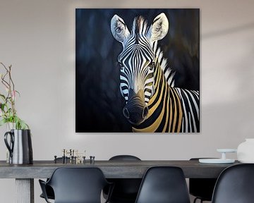 Zebra portret van PixelPrestige