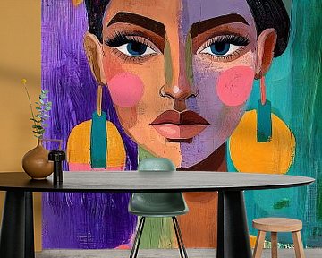 Modern abstract portret van een vrouw van PixelPrestige