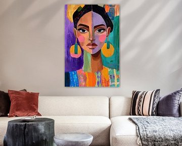 Modern abstract portret van een vrouw van PixelPrestige