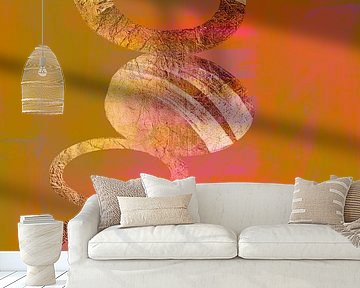 Moderne abstrakte Formen in Neonfarben.