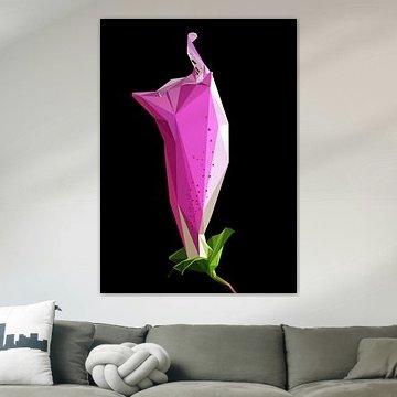 Purple Flower Abstract Low Poly