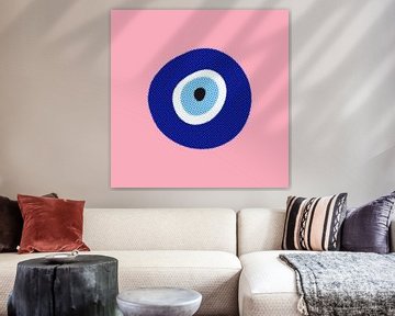 Evil eye | Griekse kunst color blocking van Romy Smit