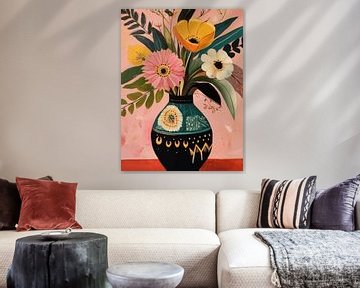 Vase with flowers, still life
