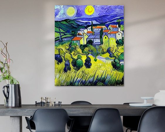 Voorbeeld van het werk in een kamer