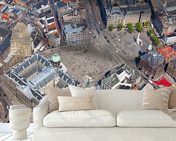 Luchtfoto Koninklijk Paleis Amsterdam en de Dam van Anton de Zeeuw