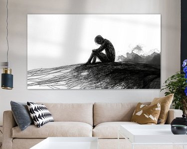 Voorbeeld van het werk in een kamer