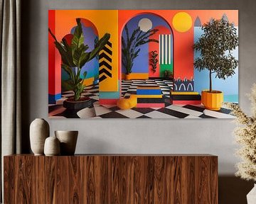 Minimalistische illusie kleurrijke tuin van TheXclusive Art