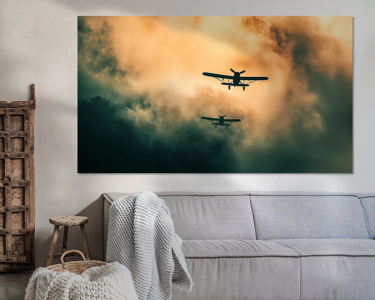 Voorbeeld van het werk in een kamer