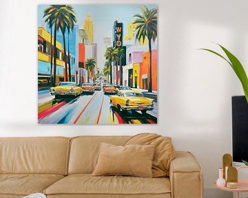 Hollywood Taxi Gase Schilderij van ComfortQ