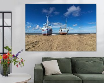 Fishing boats on the beach by Connie de Graaf