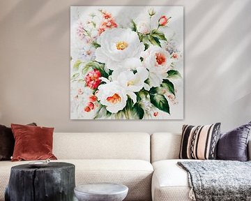 Creative White Blossom Schilderij van ComfortQ