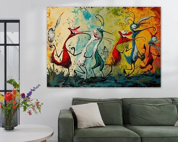 Abstract Dans Schilderij | Rhythmic Whimsy van Kunst Kriebels