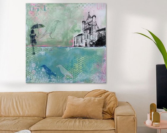 Voorbeeld van het werk in een kamer