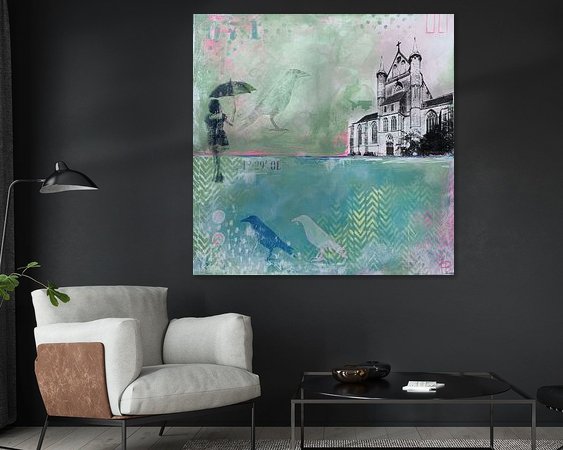Voorbeeld van het werk in een kamer