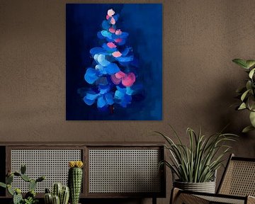 Kerstboom blauwe gloed van But First Framing