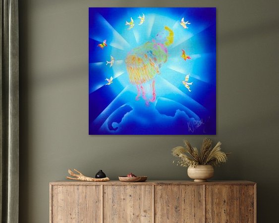 Voorbeeld van het werk in een kamer