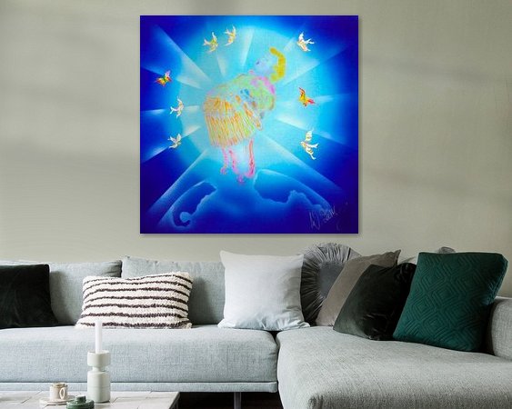 Voorbeeld van het werk in een kamer