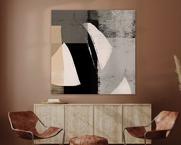 Scandinavische wabi-sabi. Minimalistisch abstract in neutrale kleuren nr. 6 van Dina Dankers