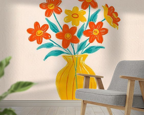 Voorbeeld van het werk in een kamer