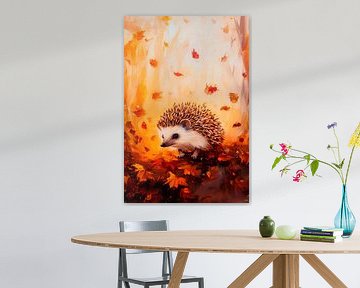 Le hérisson en automne sur Poster Art Shop